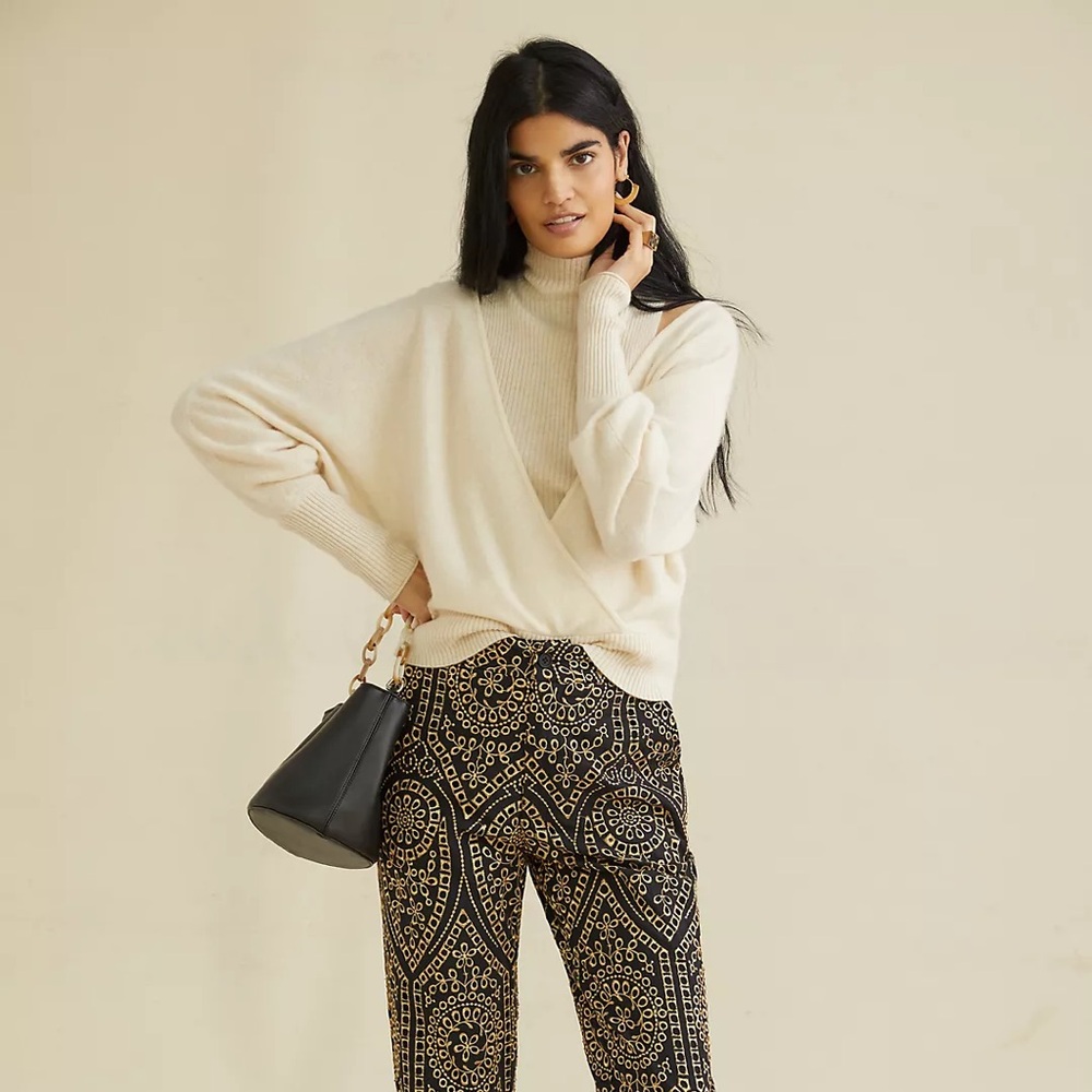 Maeve by Anthropologie Surplice Cashmere Sweater - Large